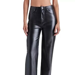 NWT size 28 Steve Madden woman's Loren black faux leather pants